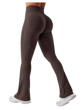 Mini Flare Leggings High Waisted Seamless Yoga Pants Scrunch Booty Lift